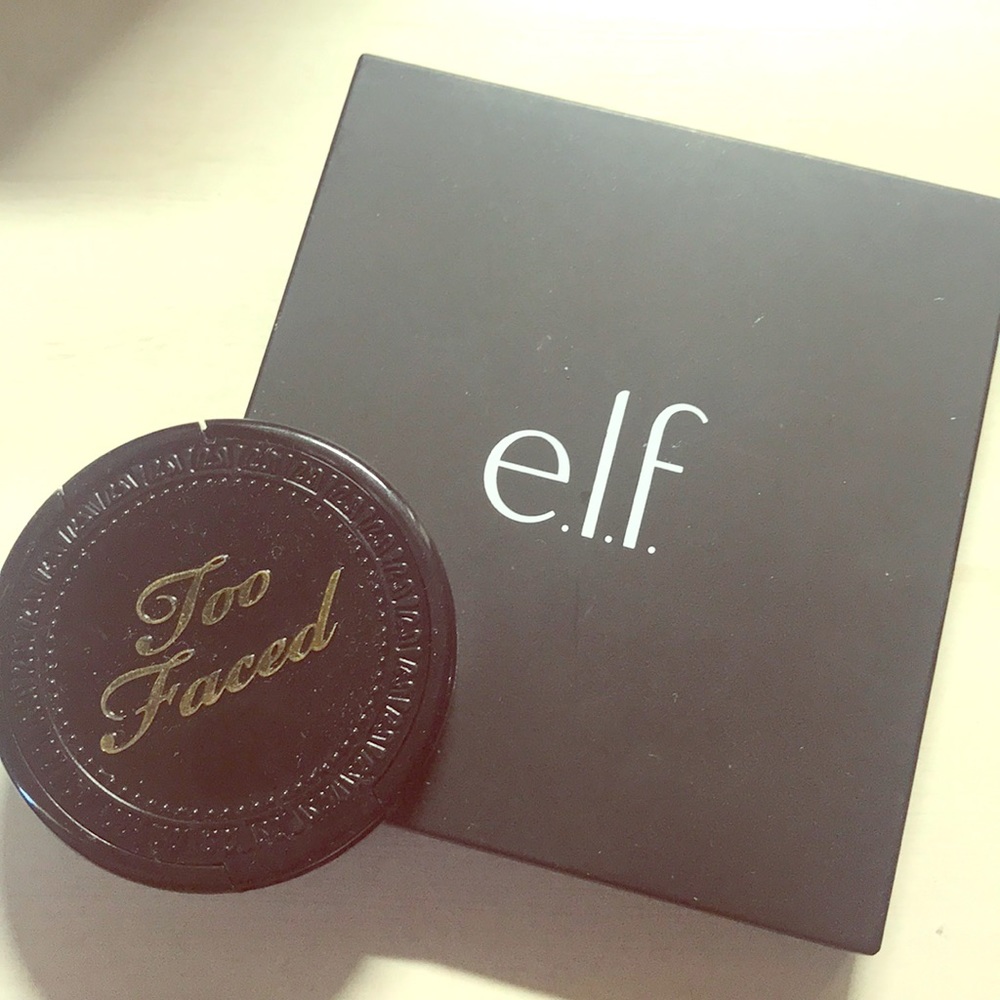 Elf blush palette and Too Faced luminous bronzer